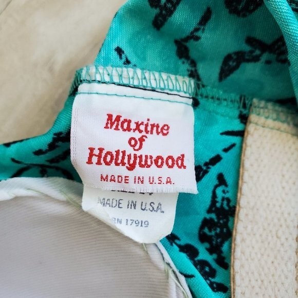 Vintage 70's Maxine Of Hollywood Teal Bullet Bra Swimsuit - Picture 9 of 10